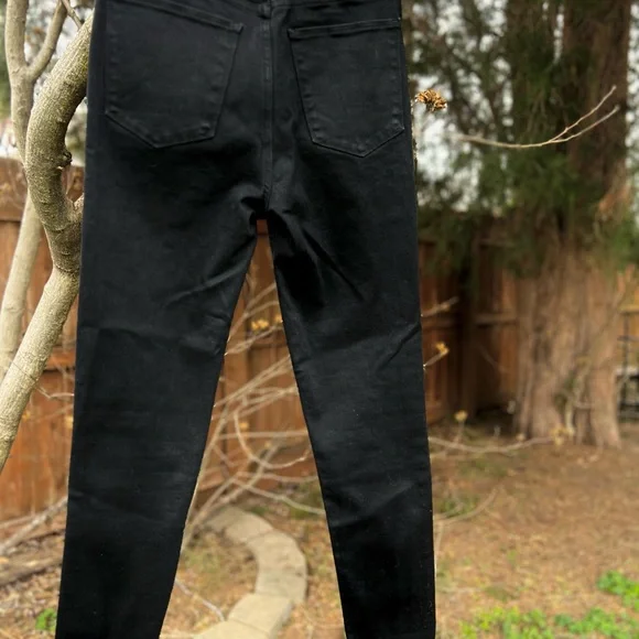 NWOT Abercrombie black jeans ultra high rise super skinny raw hem 28R 6 - Picture 15 of 15